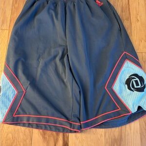 Adidas Men's Gray and Orange Athletic Shorts